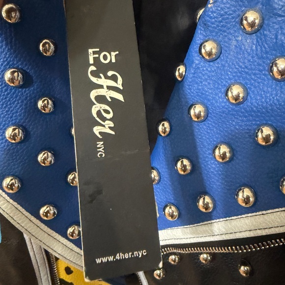 Vibrant Studded Leather Jacket - Picture 6 of 15